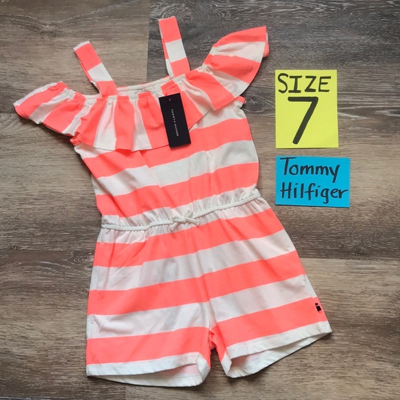 Tommy Hilfiger Other - NWT Tommy Hilfiger Girls Romper Bright Melon